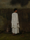 Mutedance 25 Autumn and Winter Round Neck Long Sleeve Loose Top Shirt Flower Dye MD-MD25FW130-hoary (MD25FW128)
